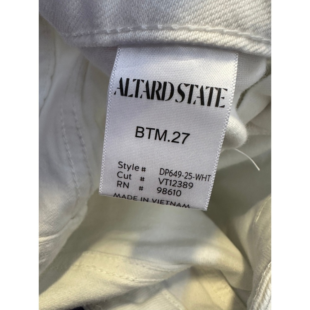 Altar'd State Kristian High Rise Pocket Jeans White Denim Wide Leg Size 27 - Picture 7 of 13